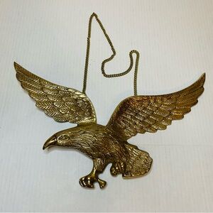 Vintage Large Federal American Eagle Wall Hanging 15” Span Cast Solid Brass